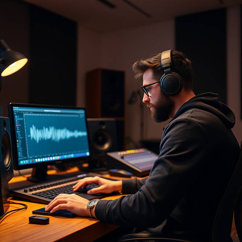 En producer arbejder i Logic Pro X